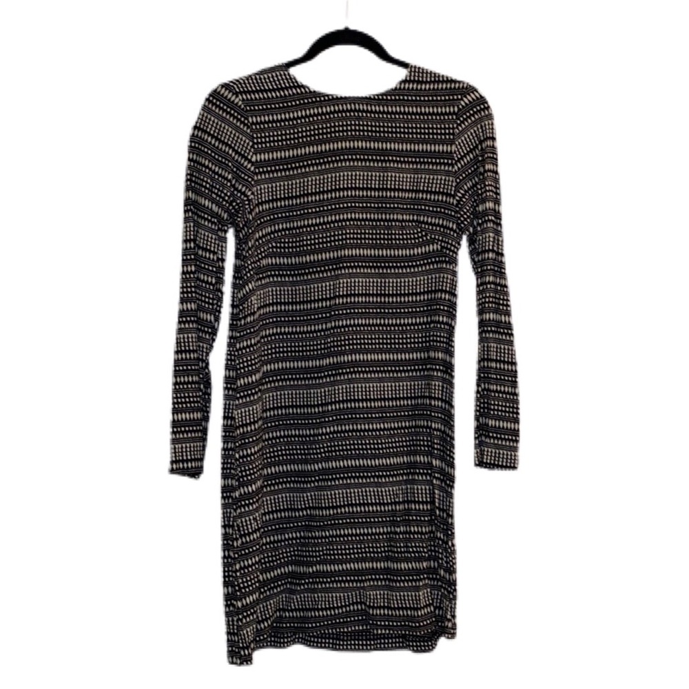 H&M size 4, long sleeve black and white checkered dress